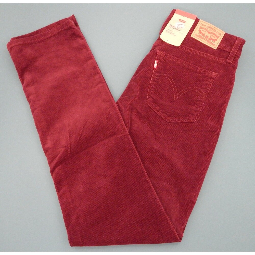 NWT Levi’s Classic Straight Corduroy Jeans Women's Size 6M Burgundy Retail $59